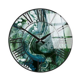 Wallity Huhu334 Reloj de Pared Decorativo de Cristal 40 x 40 cm